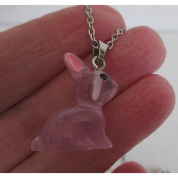 New Bunny Rabbit Pendant Necklace on 18 inch Stainless Chain Animal Jewelry Gift - Picture 4 of 5